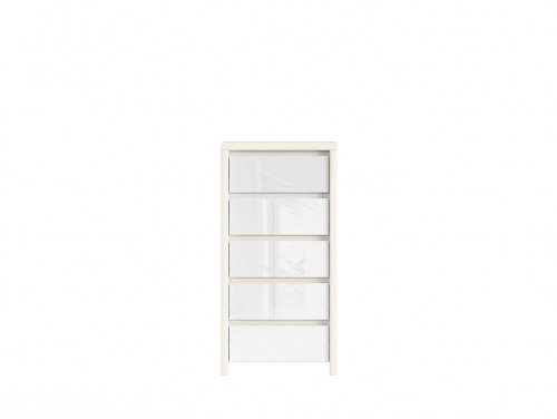 ​Комод KOM5S Kaspian BRW білий / білий глянець