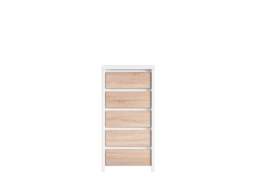 ​Комод KOM5S Kaspian BRW білий / дуб sonoma