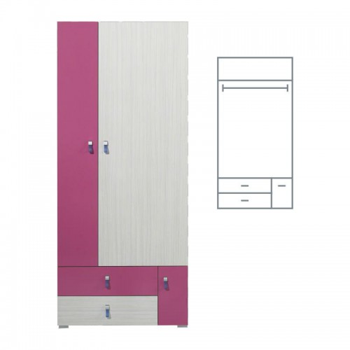 Шафа КМ1 Komi Meblar ясен komi / блакитний або ясен komi / рожевий