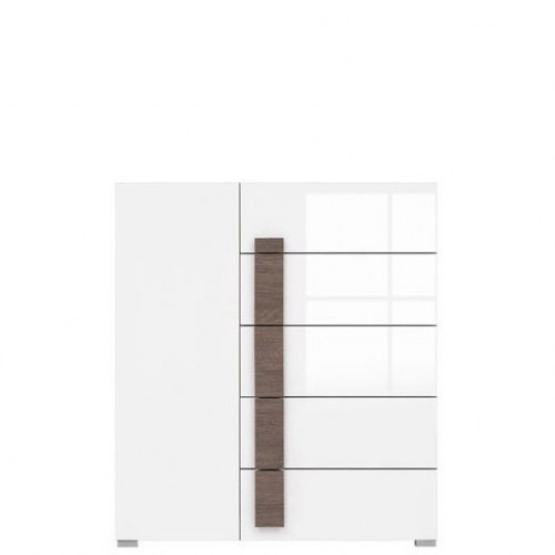 ​Комод KOM1D5S ДОМЕНИКА Гербор дуб сонома/белый глянец