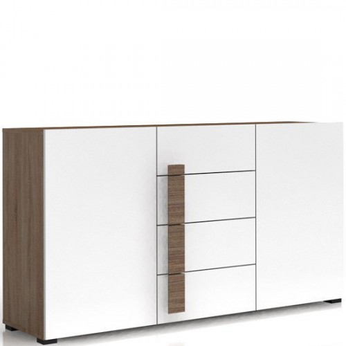 Комод KOM2D4S ДОМЕНИКА Гербор дуб сонома/белый глянец