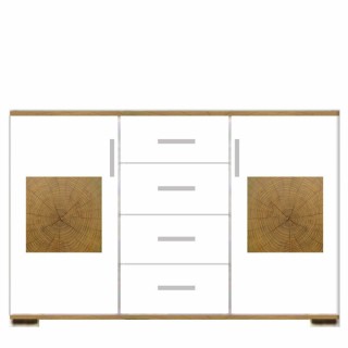 Комод  KOM2D4S Вудс  БРВ Украина дуб вотан/ белый глянец