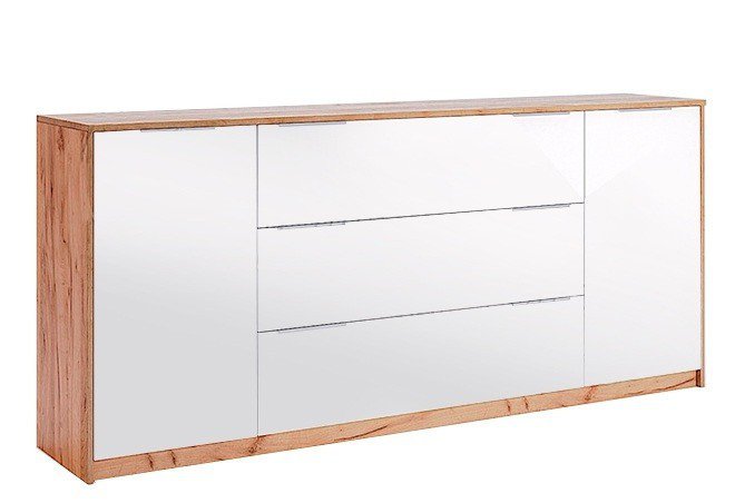 Комод Асти 2дв 3шх 2м MiroMark Дуб крафт/глянец белый