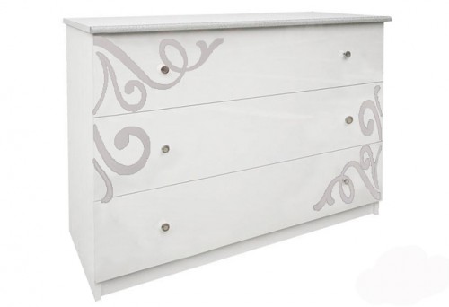 Комод 3шх Богема МіроМарк BG-63-WB Глянець білий