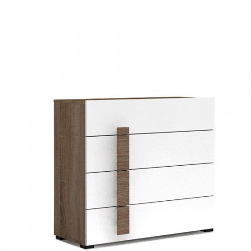 ​Комод KOM4S ДОМЕНИКА Гербор дуб сонома/белый глянец