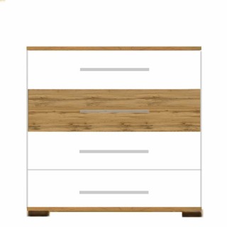 Комод KOM4S Вудс  БРВ Украина дуб вотан/ белый глянец