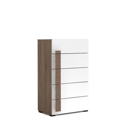 ​Комод KOM5S ДОМЕНИКА Гербор дуб сонома/белый глянец