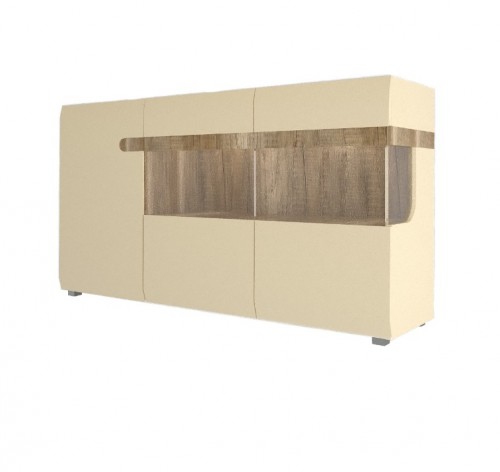 Комод-витрина правый Letis E2 Blonski кремовый глянец/дуб каньон