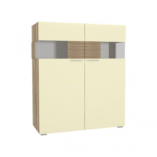 Комод-витрина Bolonia K Blonski дуб каньон/крем глянец