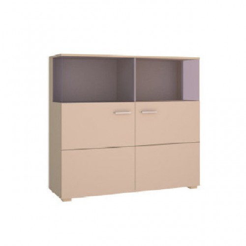 Комод-витрина Boston К Blonski песочный/сахарный глянец