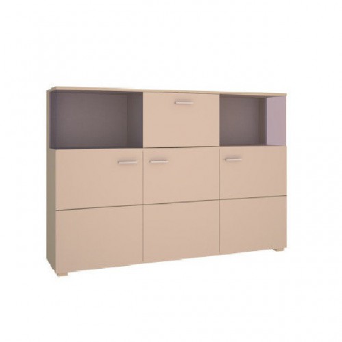 Комод-витрина Boston E Blonski песочный/сахарный глянец