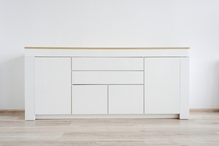 Комод W1900 Embawood Милано White, Oak sonomo