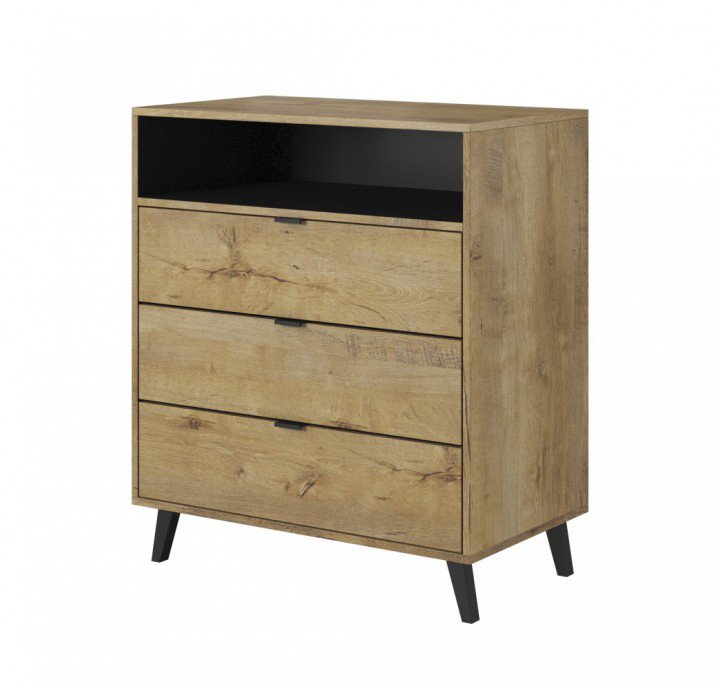 Комод Halmar Nest KM-2 Дуб лефкас / Черный