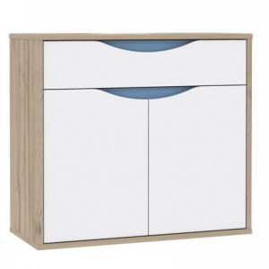 Комод Nove NOVK221 Forte Дуб Бьянко/Белый/Синий/Фиолетовый