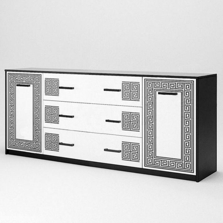 КОМОД Віола 2дв 3шх 2,0м VL-168-WB MiroMark білий / чорний