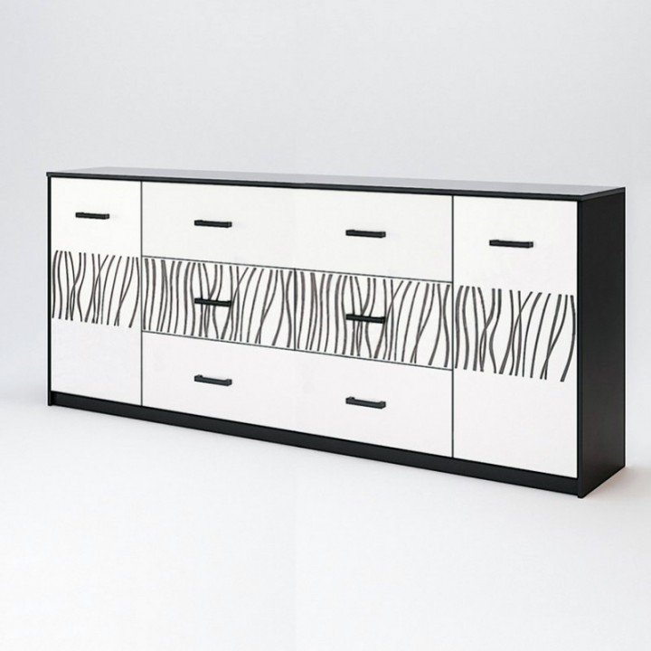 КОМОД Терра 2дв 3шх 2,0м TR-168-WB MiroMark белый/черный