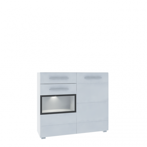 Комод-витрина левый Barry Е Blonski нимфея альба/белый снег