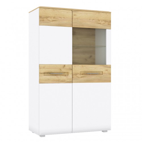 Комод-вітрина Camilla Е Blonski дуб крафт золотий/білий матовий