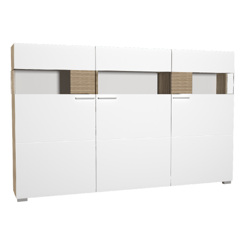 Комод-витрина Comforti E Blonski дуб Сонома трюфель/белый глянец