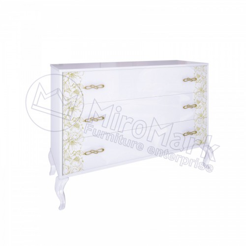 ​КОМОД Пиония 3шх МироМарк глянец белый