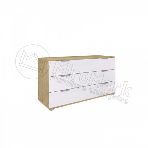 КОМОД Флоренция 3шх МироМарк белый глянец / дуб Сан-Марино