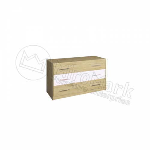 КОМОД Соната 3шх МироМарк Глянец белый / Дуб Сан-Марино