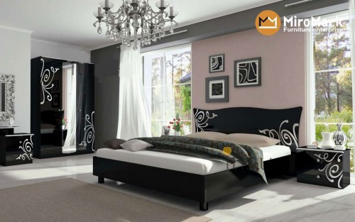 Спальня 3дв Богема МіроМарк BG-103-BL Глянець Чорний
