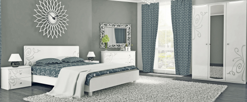 Спальня 3дв Богема МіроМарк BG-103-WB Глянець білий
