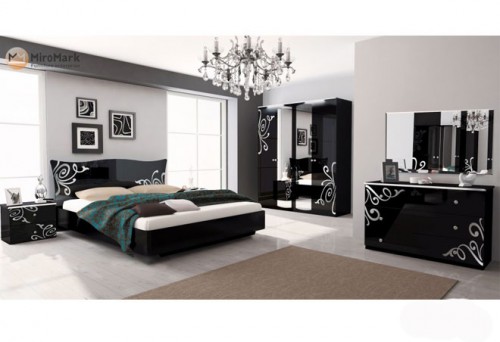 Спальня 4дв Богема МіроМарк BG-104-BL Глянець Чорний