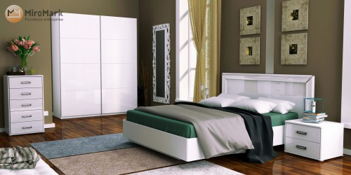 Спальня 2,5м Bella МіроМарк BL-110-WB Глянець білий
