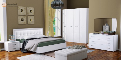 Спальня 4дв Bella МіроМарк BL-104-WB Глянець білий