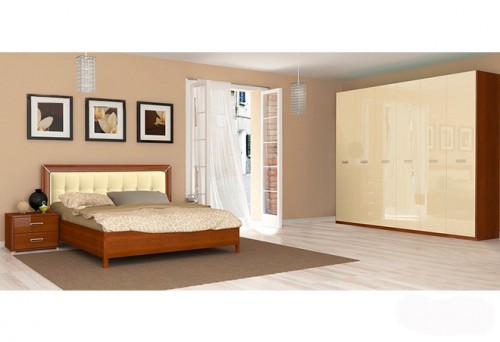 Спальня 6дв Bella МіроМарк BL-106-VN Глянець Ваніль/Вишня Бюзум