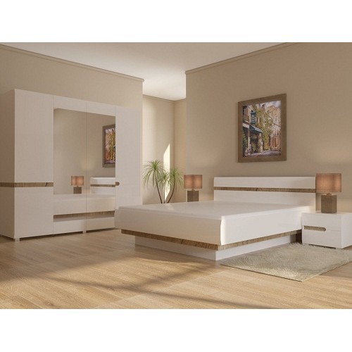 Спальня Letis Blonski білий глянець/дуб каньйон