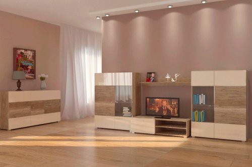 Вітальня ARTE 3 Blonski дуб каньйон/кремовий глянець