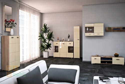 Комплект в вітальню Monaco 3 Blonski дуб Сонома ваніль глянець