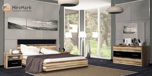 Комплект Соната 2,0м МіроМарк Глянець чорний / Горіх Балтімор