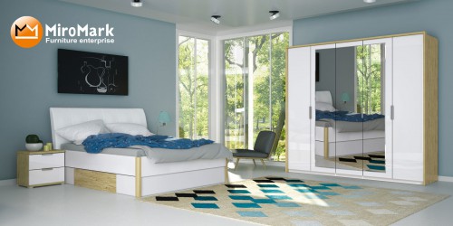 Комплект Флоренція 5дв МіроМарк білий глянець / дуб сан-марино