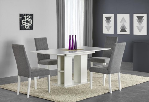 Комплект обідній HALMAR стіл  KORNEL і стільці Diego  130-170/80/76 см Білий