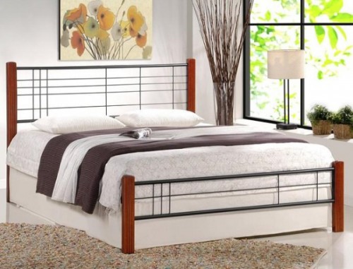 Кровать Halmar Viera 160 Вишня антикварный / Черный