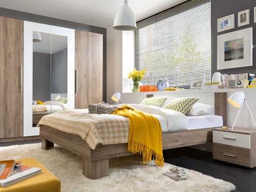 Спальня Martina BRW Сан-Ремо дуб / білий