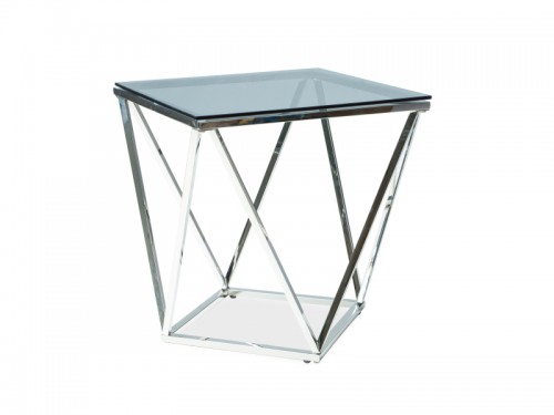 Журнальный столик Signal Silver B 50x50 Срібний скло колір димковий