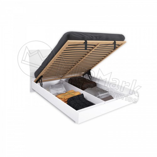 КРОВАТЬ Рома 1,8х2,0 Подъемное Мягкая спинка с каркасом МироМарк белый глянец