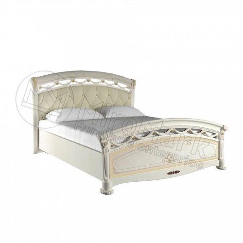 КРОВАТЬ Роселла 1,6х2,0 Мягкая спинка с каркасом Люкс МироМарк Радика Бежевый