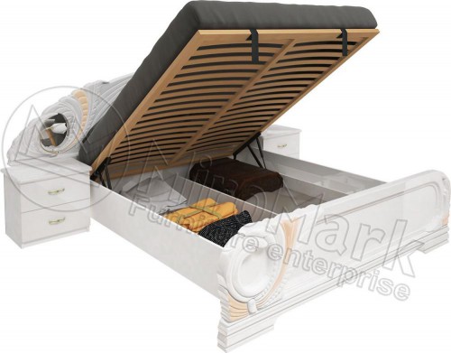 ​КРОВАТЬ Лола 1,6х2,0 Подъемное с каркасом МироМарк белый глянец