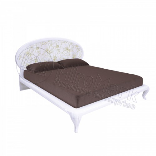 ​КРОВАТЬ Пиония 1,6х2,0 с каркасом МироМарк глянец белый
