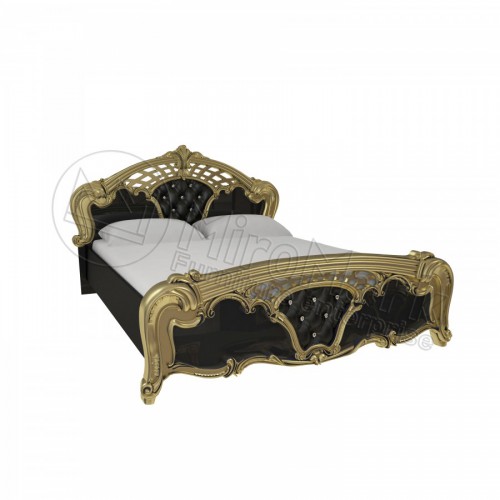 КРОВАТЬ Реджина Черная 1,6х2,0 (новая конструкция, без каркаса) МироМарк черный глянец