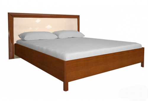 Ліжко 1,6х2,0 з каркасом Bella МіроМарк BL-36-VN Глянець Ваніль/Вишня Бюзум