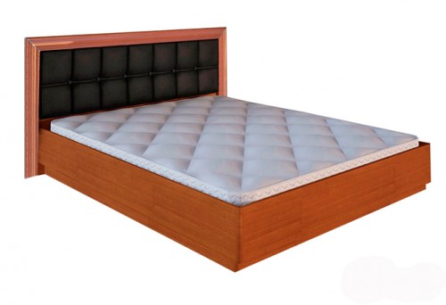 Ліжко 1,6х2,0 М'яка спинка Bella МіроМарк BL-47-BL Глянець Чорний/Вишня Бюзум