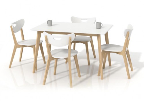 Обеденный стол Halmar Lorrita 120x80x73 см Белый/Береза