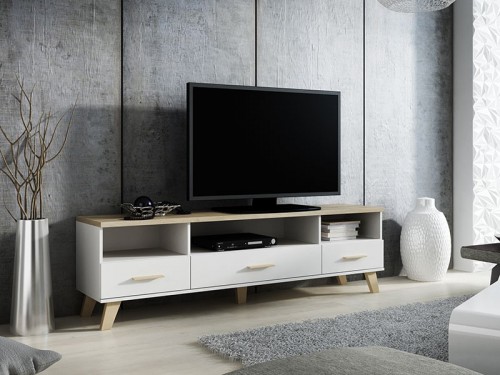 Тумба ТВ LOTTA 180 3S3K RTV CAMA белый / дуб Сонома